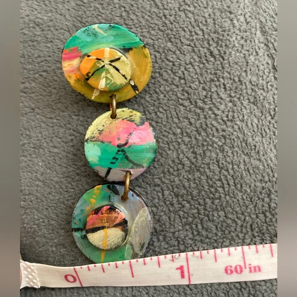 Hand painted earrings - Picture 8 of 8